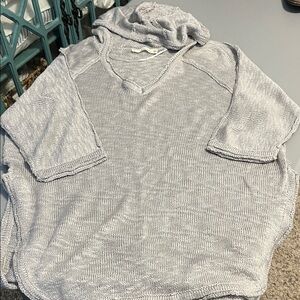 Gray Knit Hooded Sweater